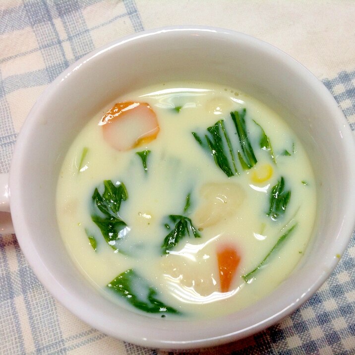 青梗菜の豆乳スープ♪